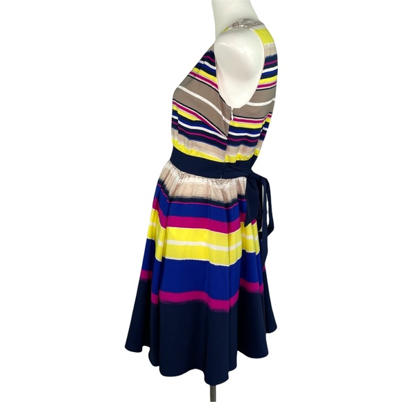 CHIC by Jacob Multi Color Striped Sleeveless Dress Women's Sz M NWT Org $99 - Picture 3 of 7